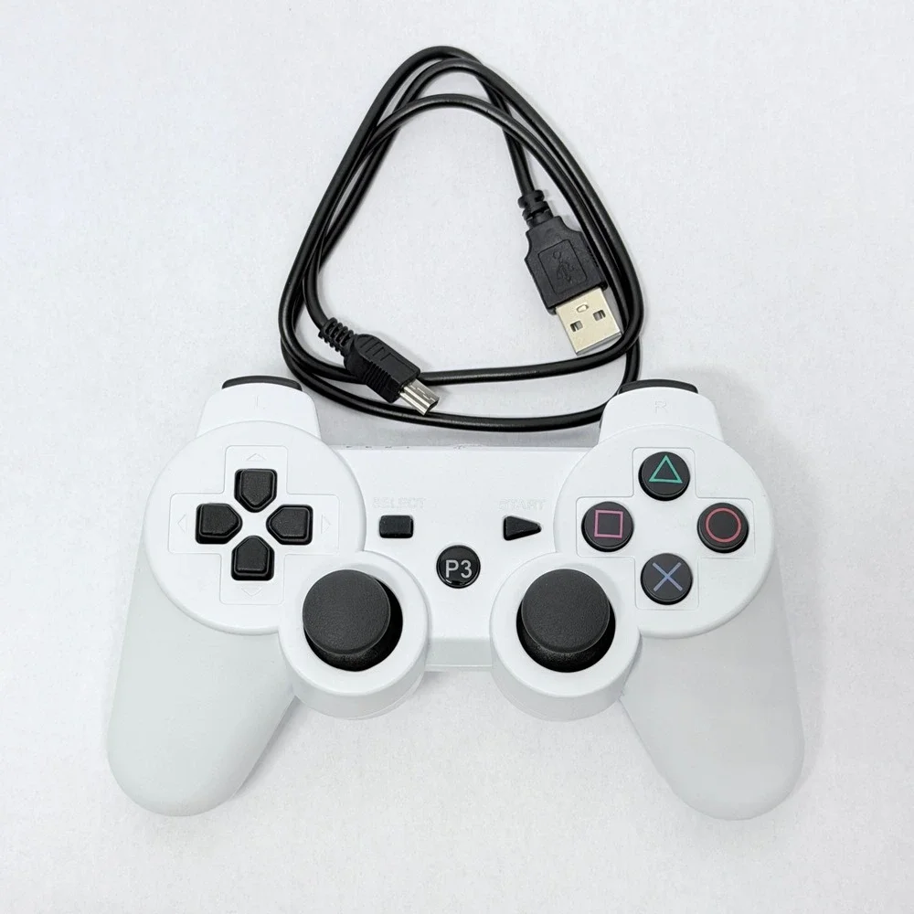 White Wireless Controller for PS3 PlayStation 3 with USB Charging Cable P3